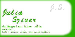 julia sziver business card