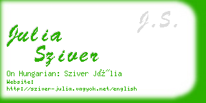 julia sziver business card